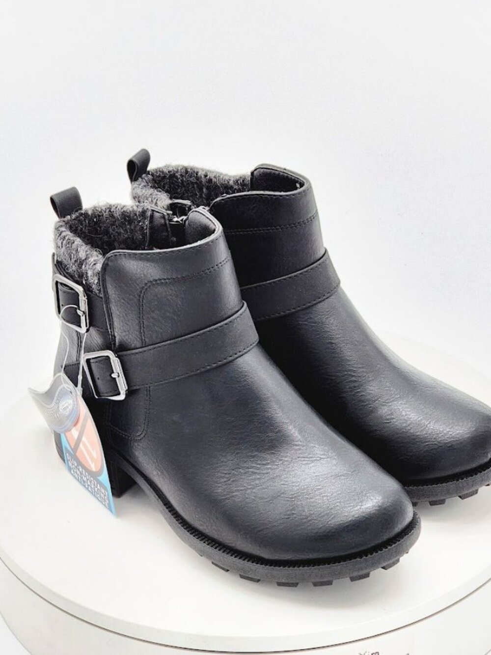 Easy Works Kourt Black Ankle Boots Women’s Size 6 W Wide Slip Resistant Work
